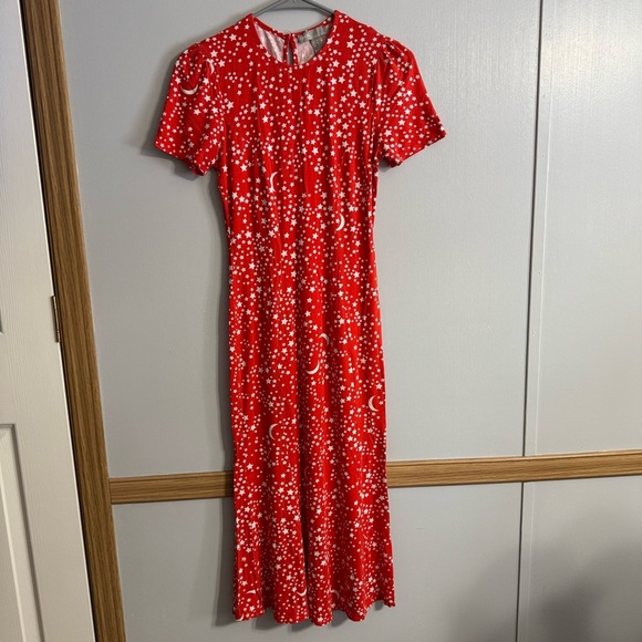 ASOS Red and White Stars and Moon Dress in Size 2 - Picture 1 of 9